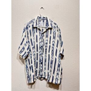Freak N Chic Men's Natural Woven Shirt Button Aztec Zip Pocket XXL Florida